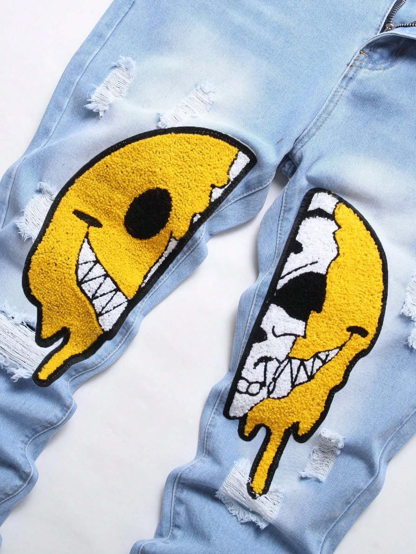Men's Trendy Graphic Ripped Jeans