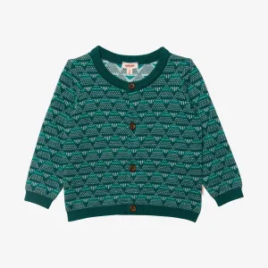 Newborn boy jacquard cardigan