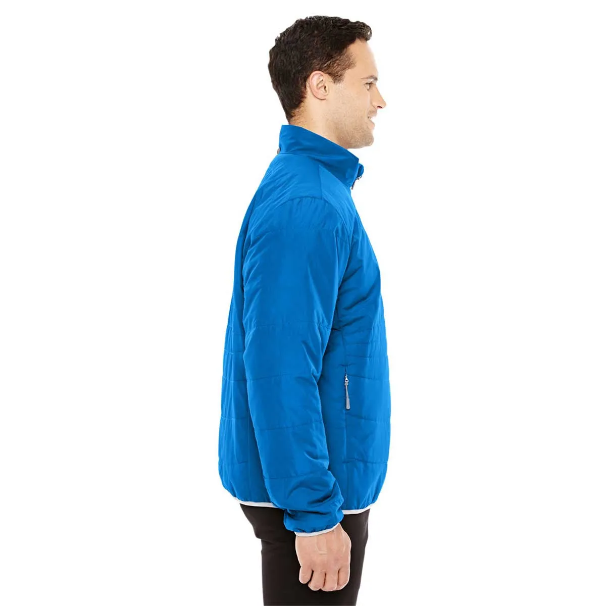 North End Men's Nautical Blue/Platinum Resolve Interactive Insulated Packable Jacket