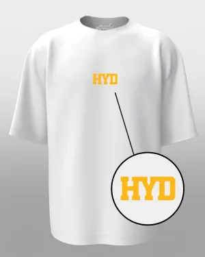 Oversized Telugu Minimals : HYD White Unisex T-shirt