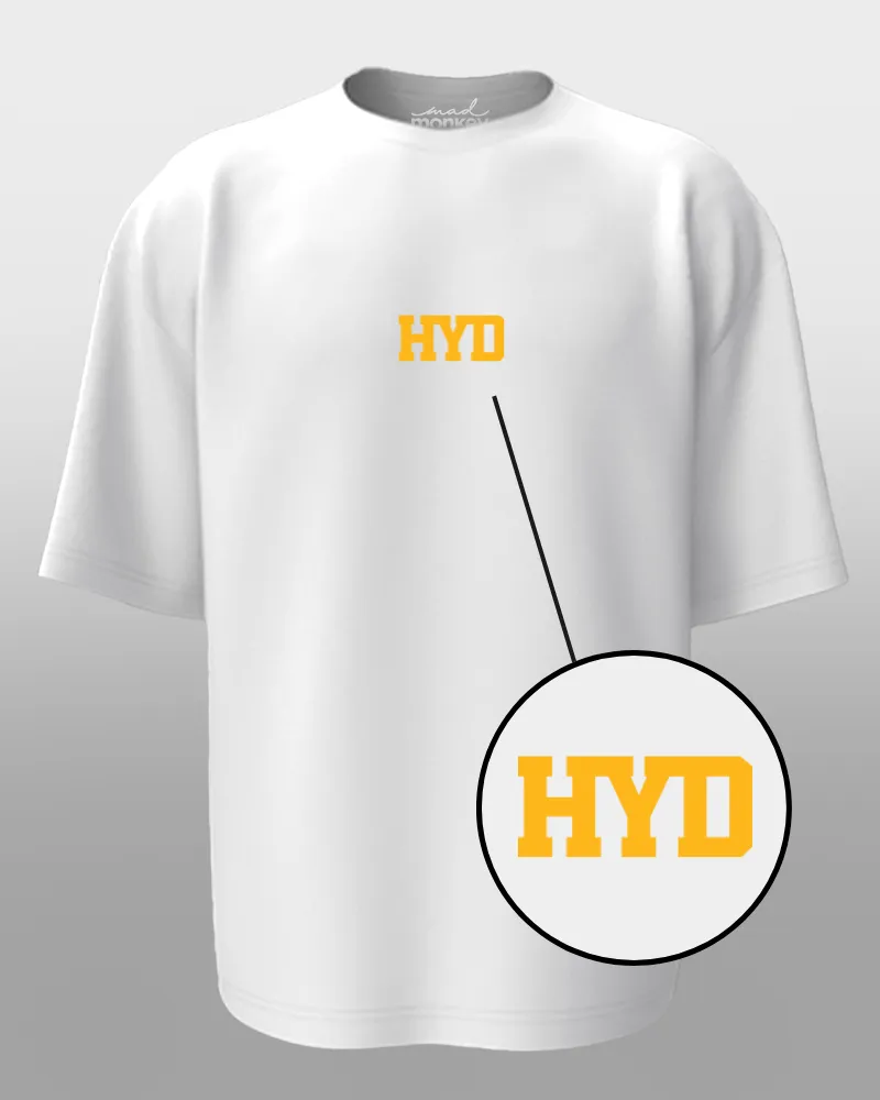 Oversized Telugu Minimals : HYD White Unisex T-shirt