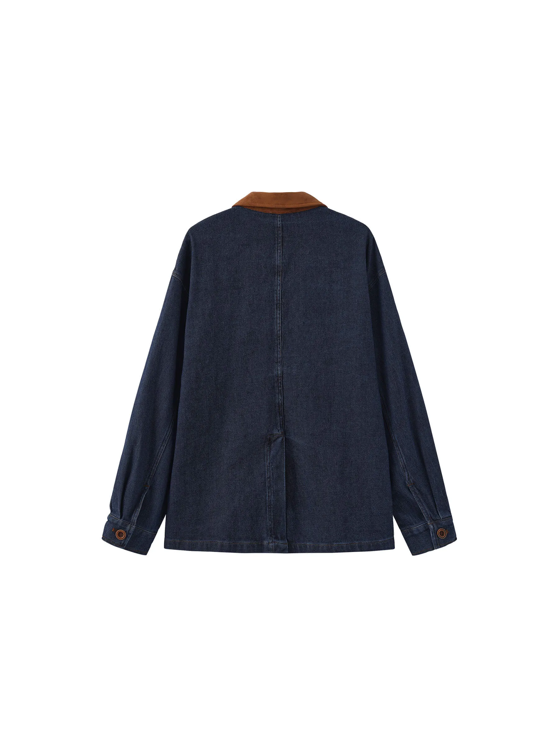Retro Contrast Color Cotton Denim Jacket