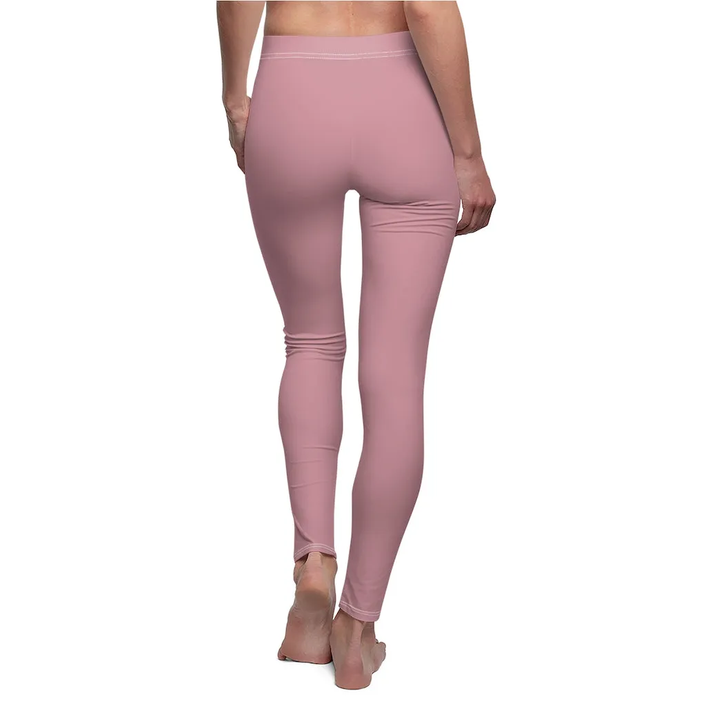 Solid Light Pink Casual Leggings