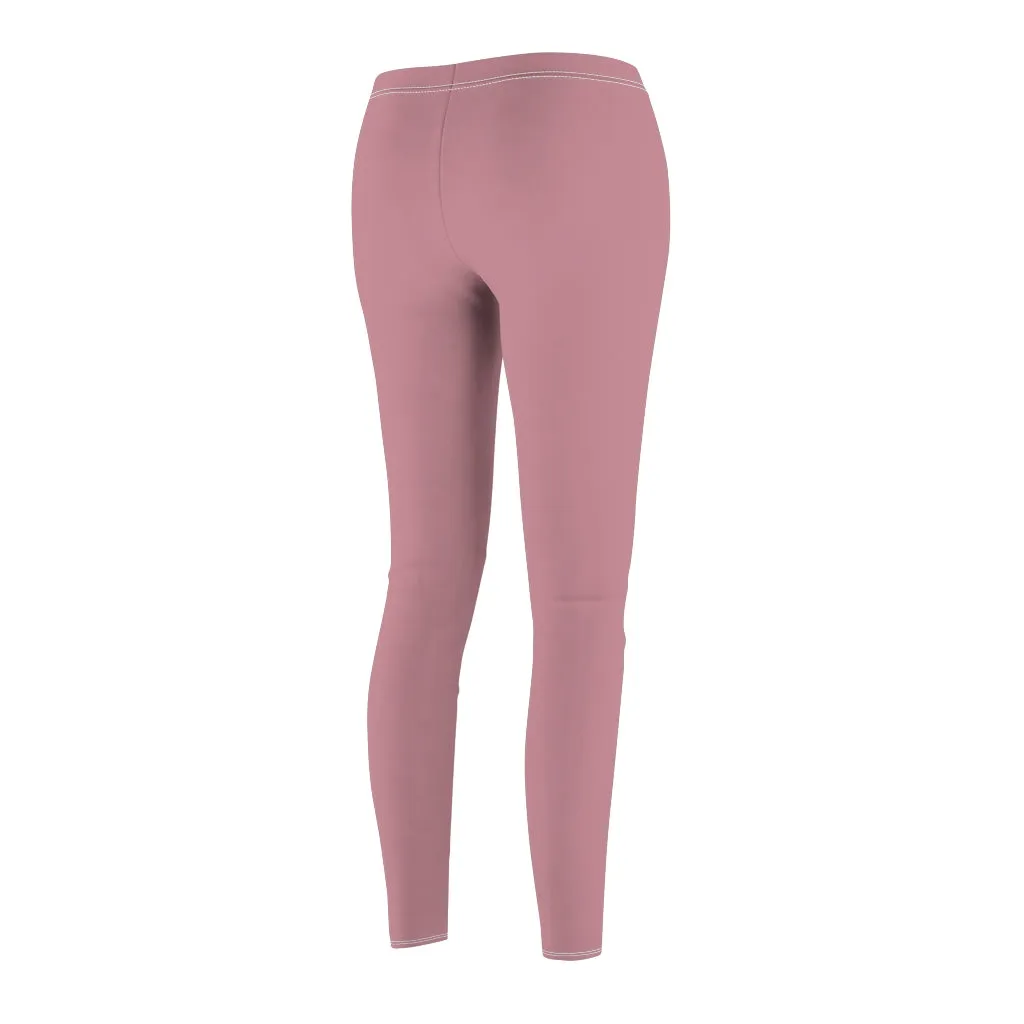 Solid Light Pink Casual Leggings