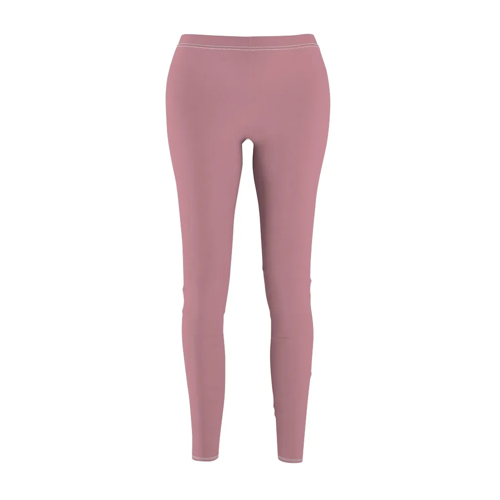 Solid Light Pink Casual Leggings