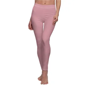 Solid Light Pink Casual Leggings