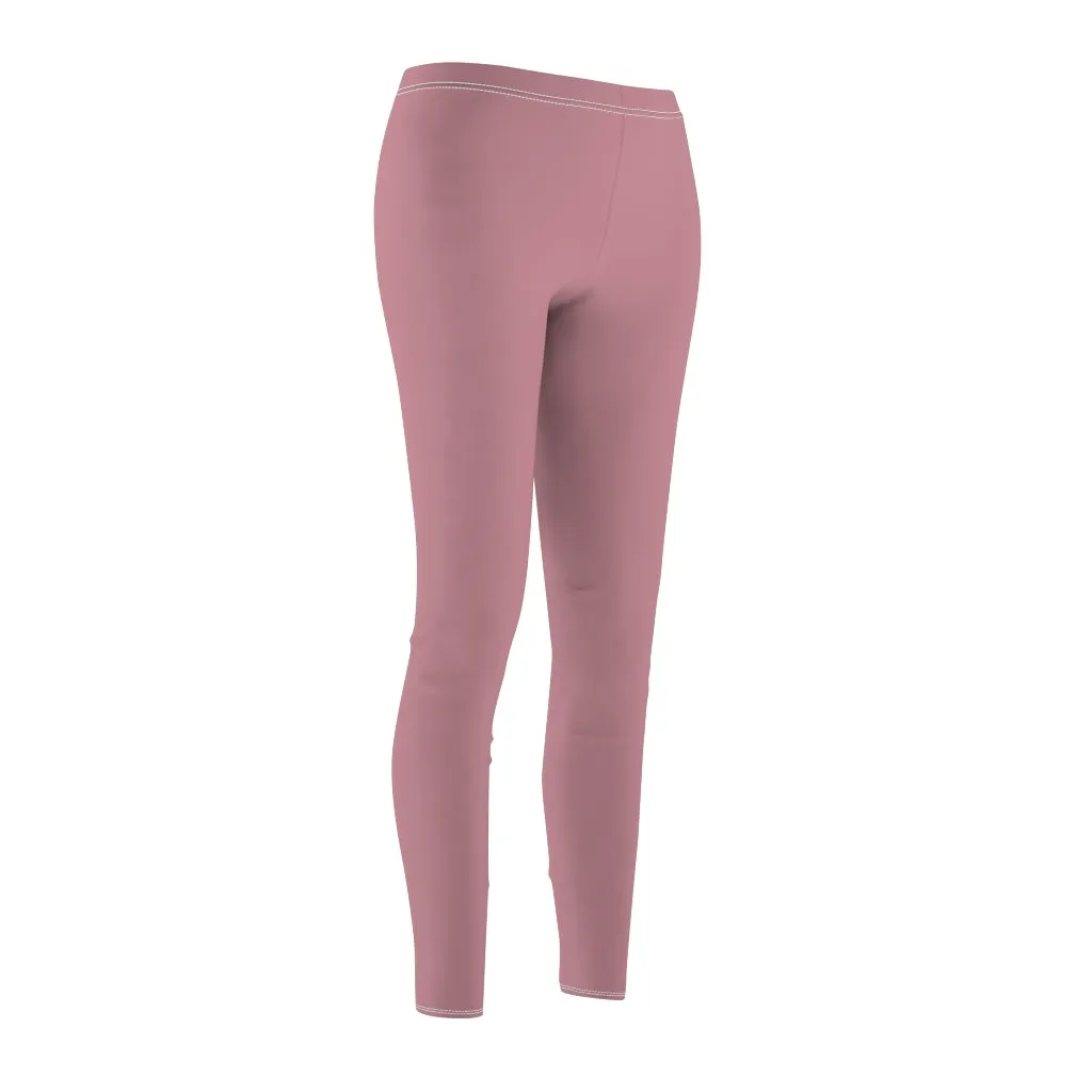 Solid Light Pink Casual Leggings