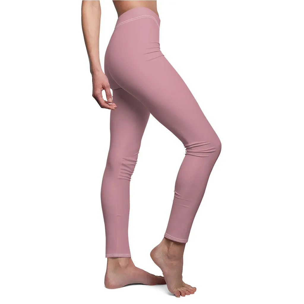 Solid Light Pink Casual Leggings