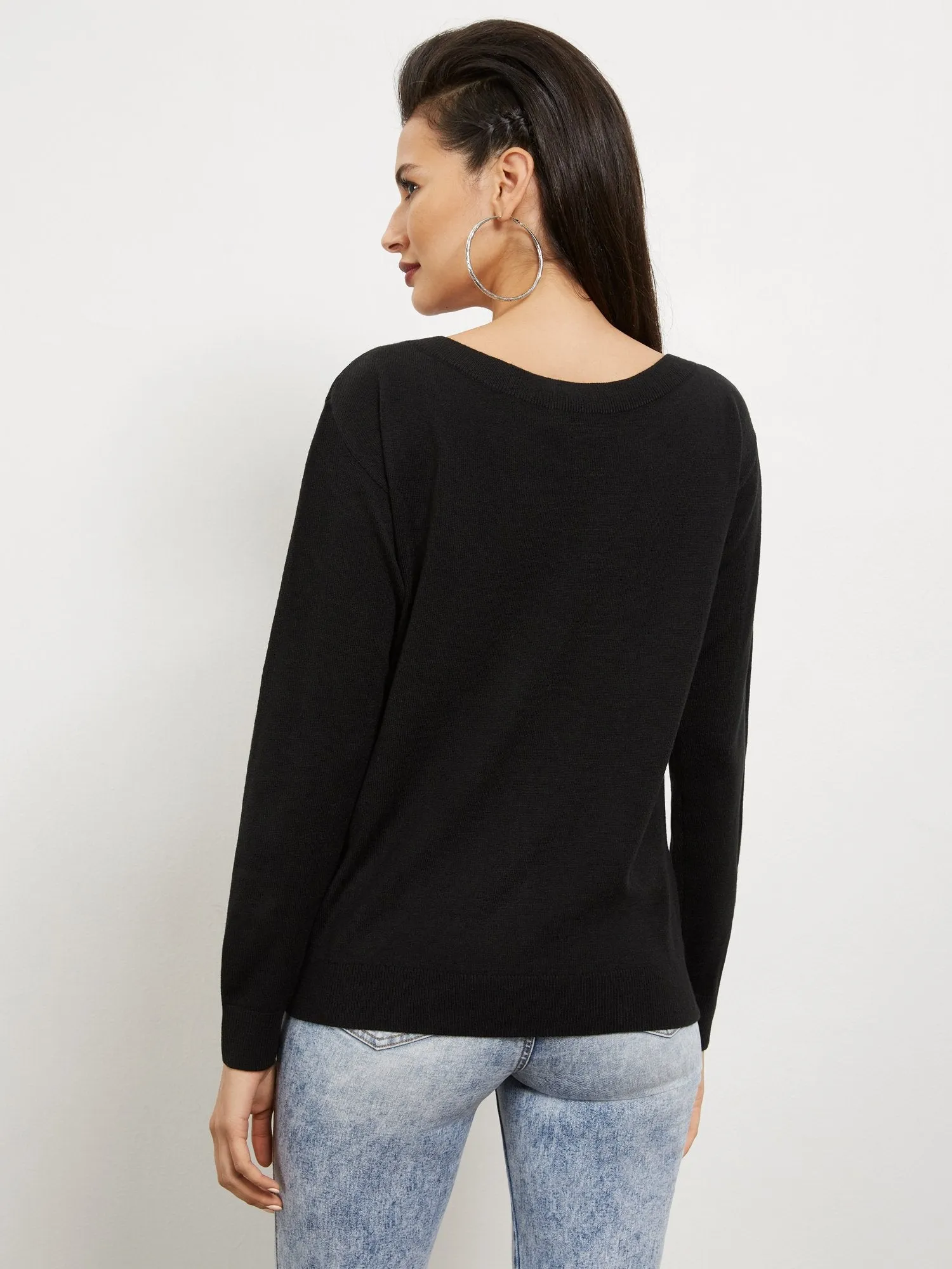 Star-Print Slouchy Sweater