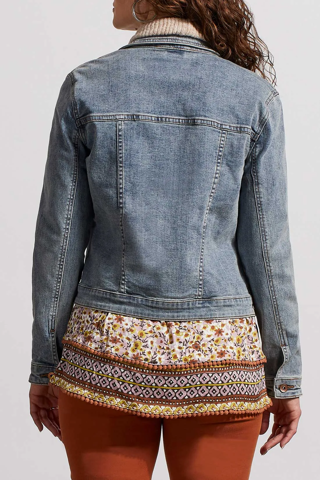 Sweater Collar Denim Jacket