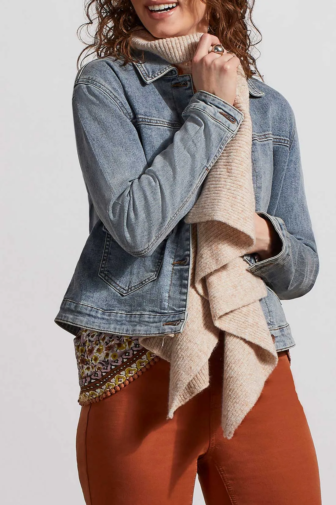 Sweater Collar Denim Jacket