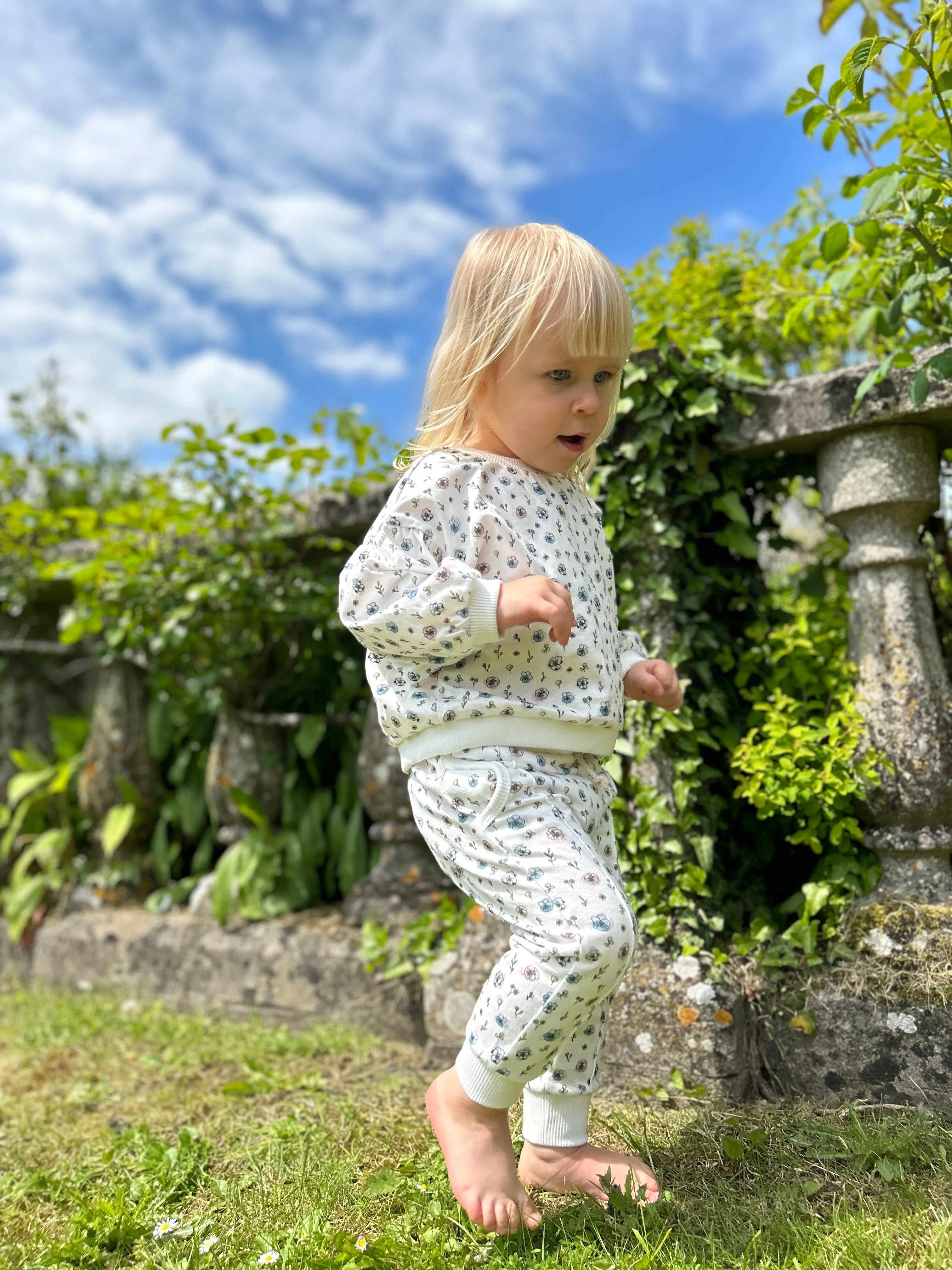 Terri Sweater in White Flowers   Plants