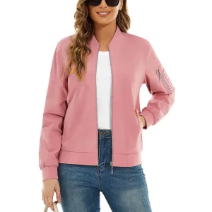 Women's Lightweight Casual Windbreaker Bomber Jackets